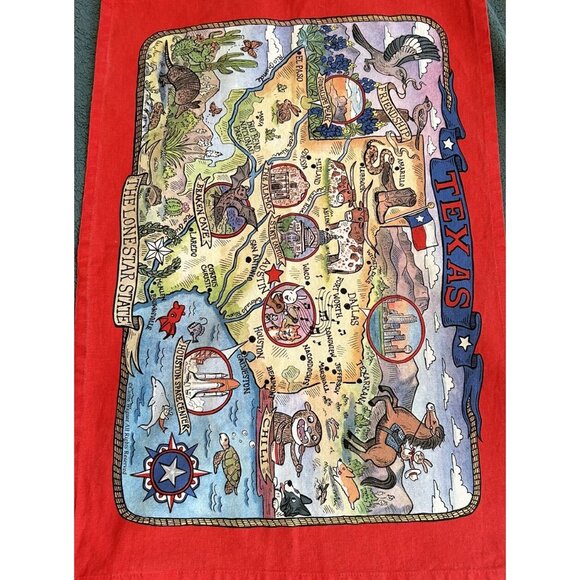 Kay Dee TEXAS Tea Towel Cotton Lone Star State Carrie Wagner Design 18"x26" - Picture 8 of 10